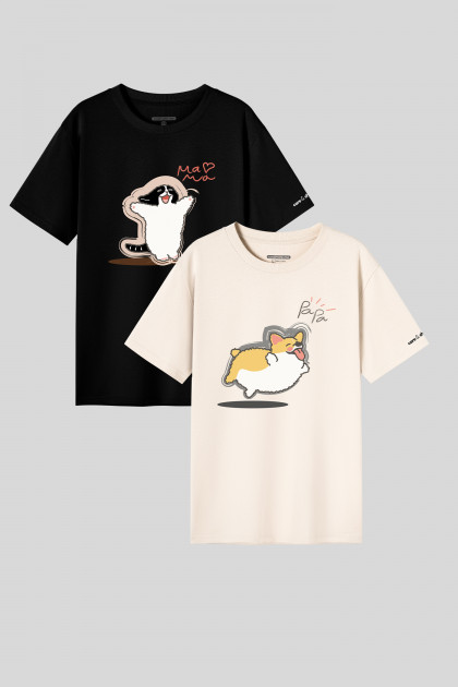 Combo 2 T-Shirt C&S Cat & Corgi